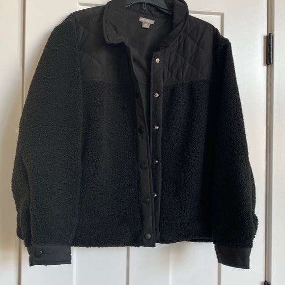 Falls Creek Jackets & Blazers - Black Snap Fuzzy Jacket